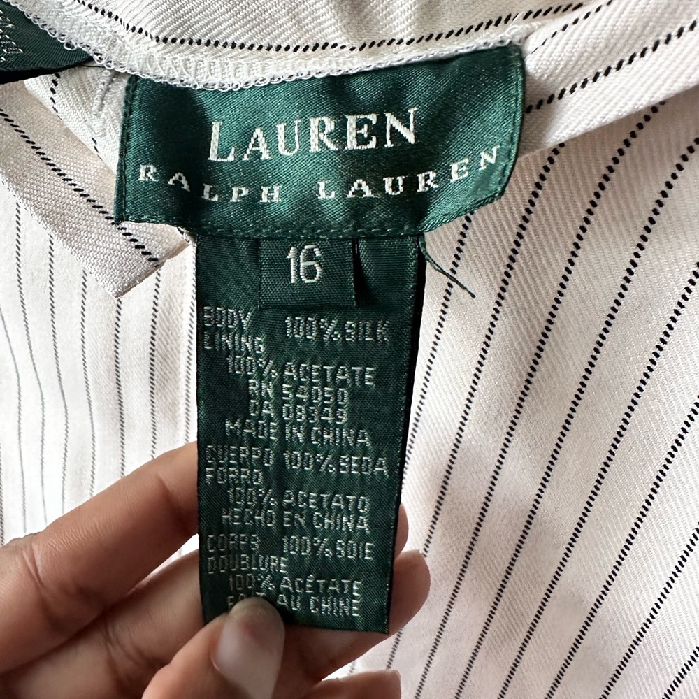Lauren Ralph Lauren White Striped Cropped Pants - Picture 6 of 6